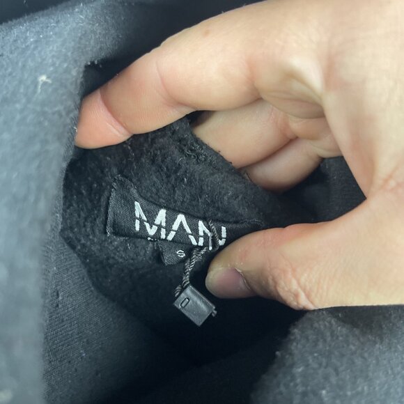 Boohoo Man Hoodie with Built in Snood Black Men Size Small (Read) - Picture 10 of 16